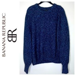 Banana Republic Marled Blue & Black Crewneck Sweater Jumper. Size XXL